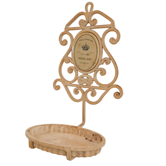 Vintage Wrought Iron Wall Mounted Soap Dish Holder – Powder Soap French Design - Picture 1 of 12